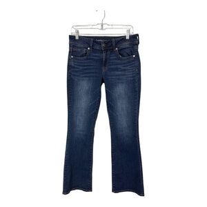 American Eagle Women's Kick Boot Cut Jeans Size 8 Blue Stretch Pockets